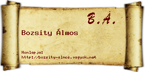 Bozsity Álmos névjegykártya